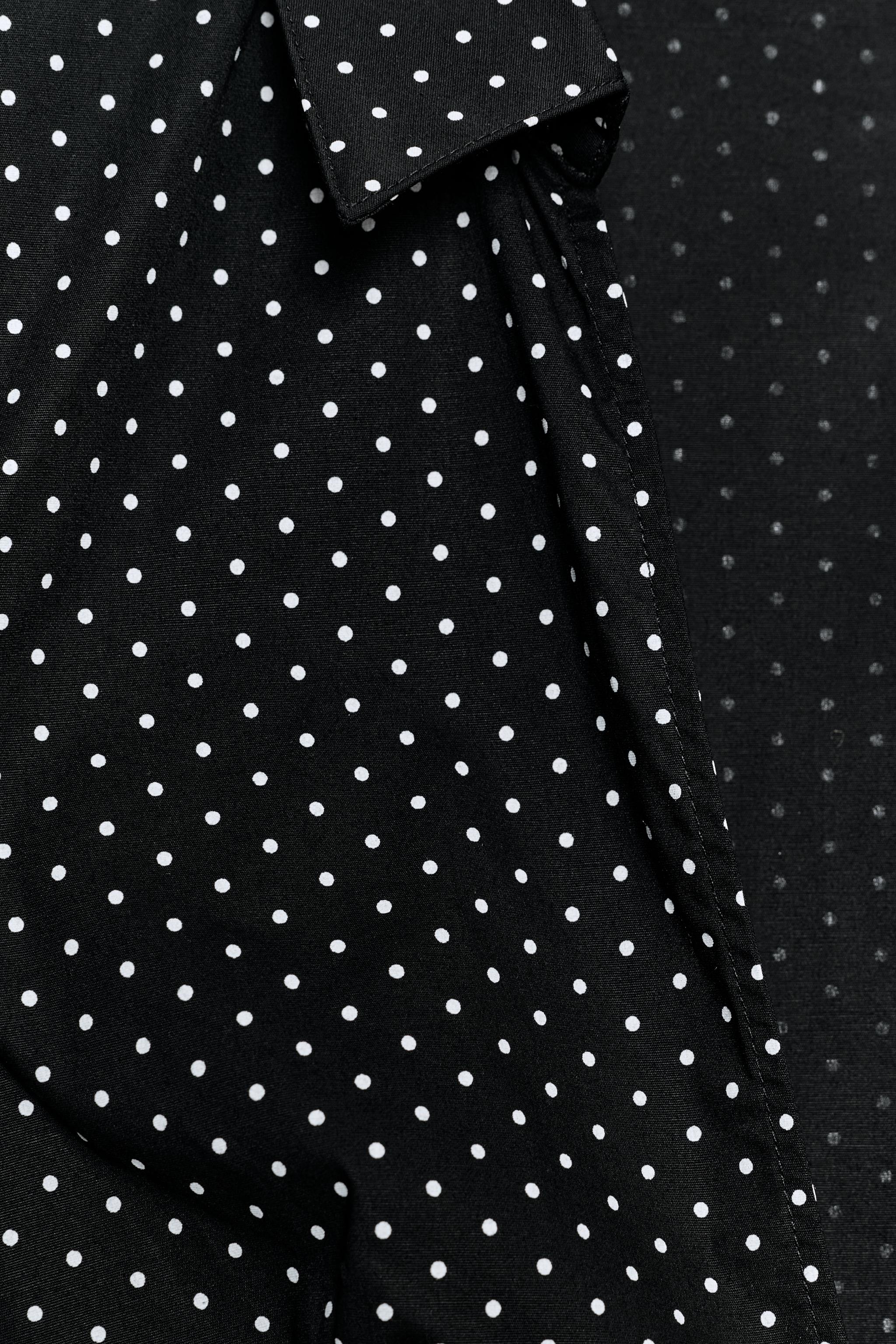 POLKA DOT CORSET-STYLE POPLIN SHIRT